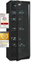 Exquisit GKS350-1-GT-280D Glass Door Refrigerator, Black, 320 L