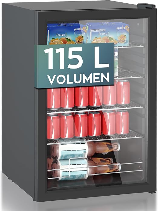 Heinrichs Mini Fridge with Glass Door 115L HKG 3115