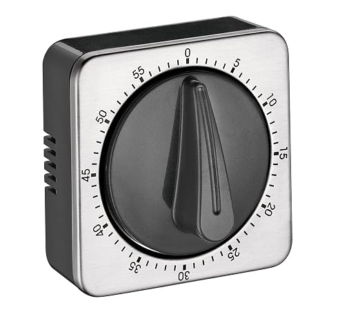 Cilio Timer Cube Satin Stainless Steel Silver 294538