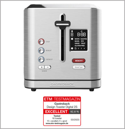 GASTROBACK Design Toaster Digital 2S, 2 Slices 42395