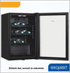 Exquisit GKS120-GT-160C glass door refrigerator, black Net capacity: 118 L Freestanding unit