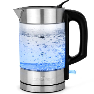 ProfiCook Glass kettle PC-WKS 1229 G  1.0 litre  Glass/Stainless steel