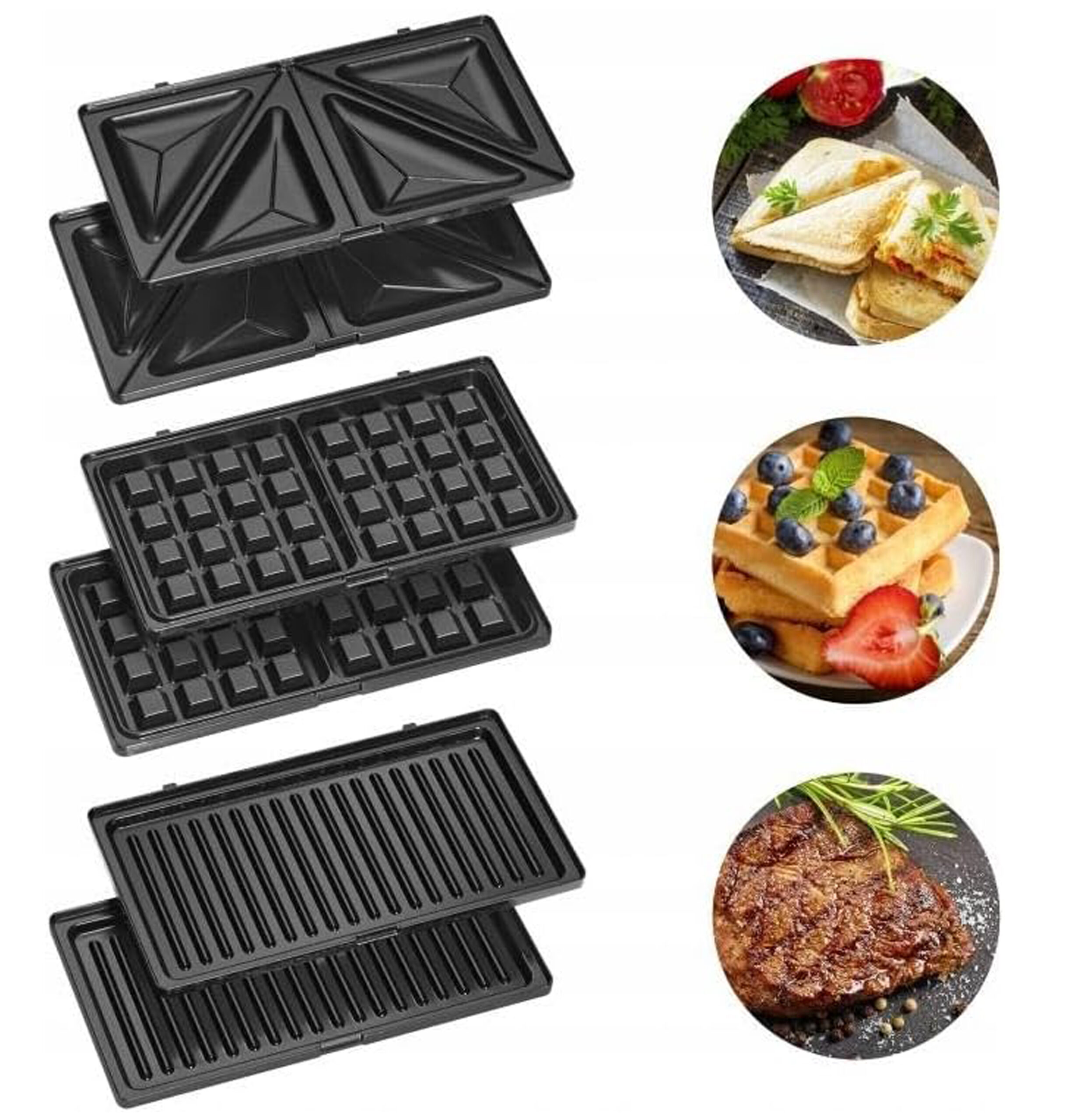 3 IN 1 Sandwich Toaster, Waffle Maker, Grill -HST 8683-1