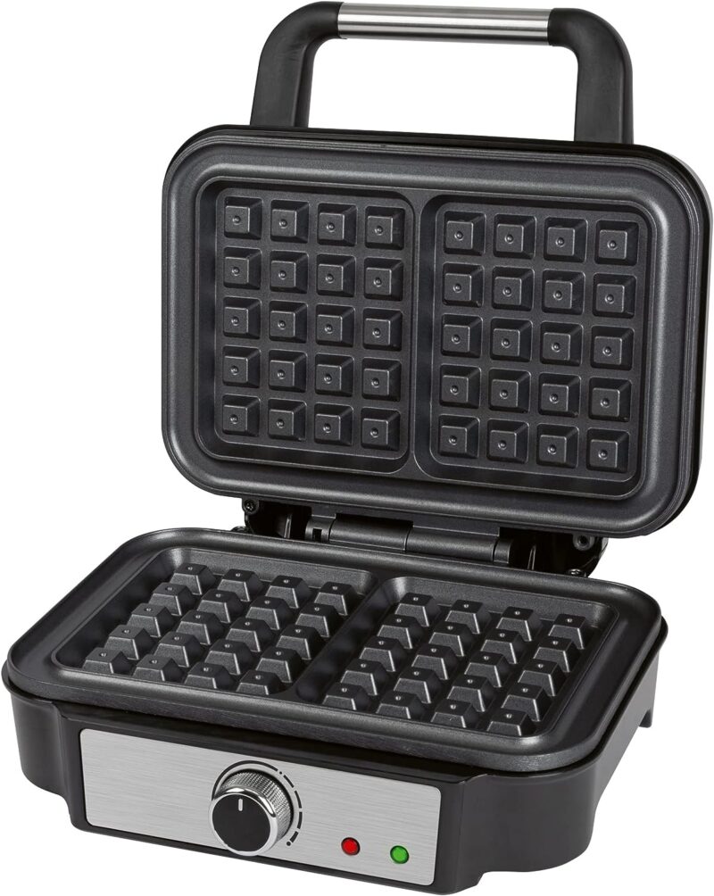 ProfiCook PC-WA 1240, 501240 Waffle Iron for Belgian Waffles with 2 Baking Surfaces, 1000 Watt, Non-Stick Coating, Stainless Steel, Continuously Selectable Browning Degree - Image 2