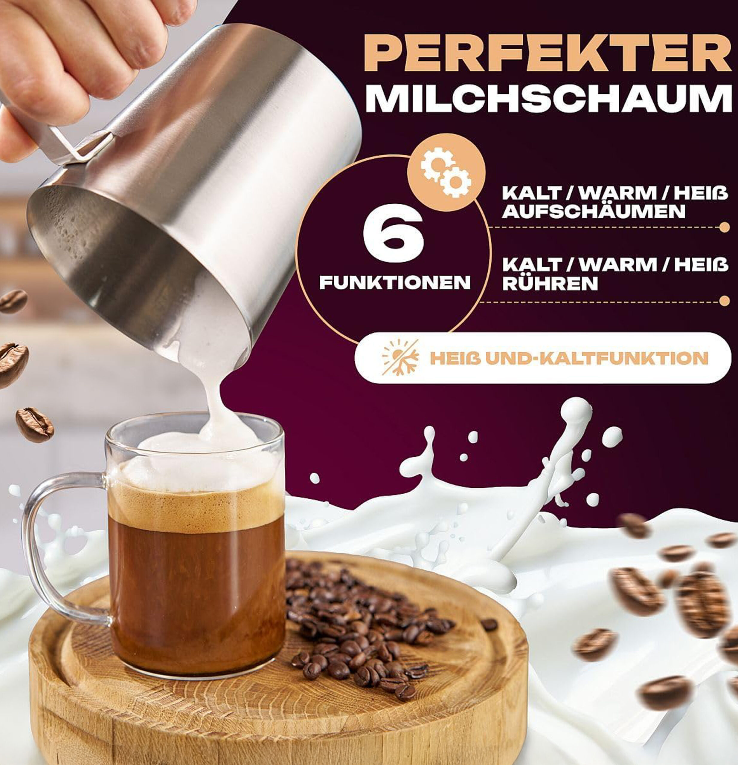 PC-MS 1032 Milk Frother Stainless Steel Mixing Container-5