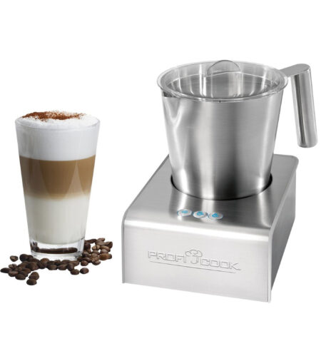 Profi Cook PC-MS 1032 Milk Frother Stainless Steel Mixing Container Approx. 900 ml Max. Milk Foam Number Approx. 500 ml 6 Functions Automatic Shut-Off Stainless Steel Housing