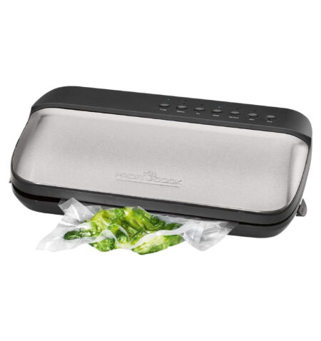 ProfiCook PC-VK 1134 Vacuum Sealer, Food Fresh 8x Longer, 24 Litres/Min, Electronic Vacuum Regulation (4 Levels), Stainless Steel Housing