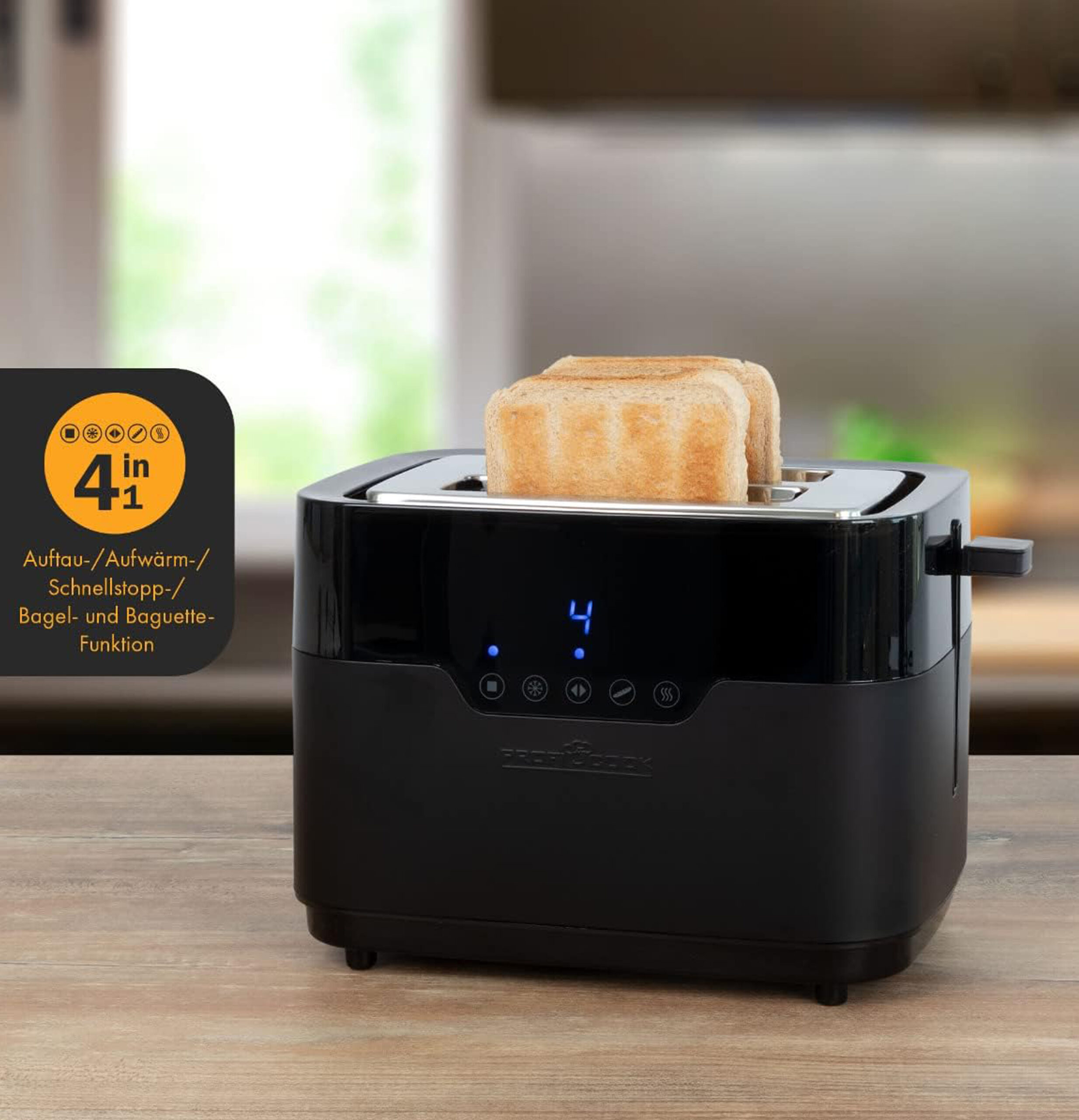 Toaster 2 Slices with Bun Attachment and Extra Wide Toast Slot-2