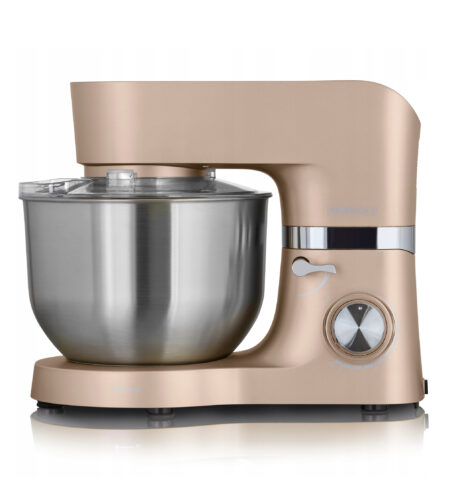 Heinrichs Food Processor Kneading Machine Dough Machine 1300 W Kitchen Appliance Stirrer Dough Hook Whisk Splash Guard 10 Adjustable Speeds XL 6.2 L Stainless Steel Bowl Low Noise (Gold) - ‎HKM 6278