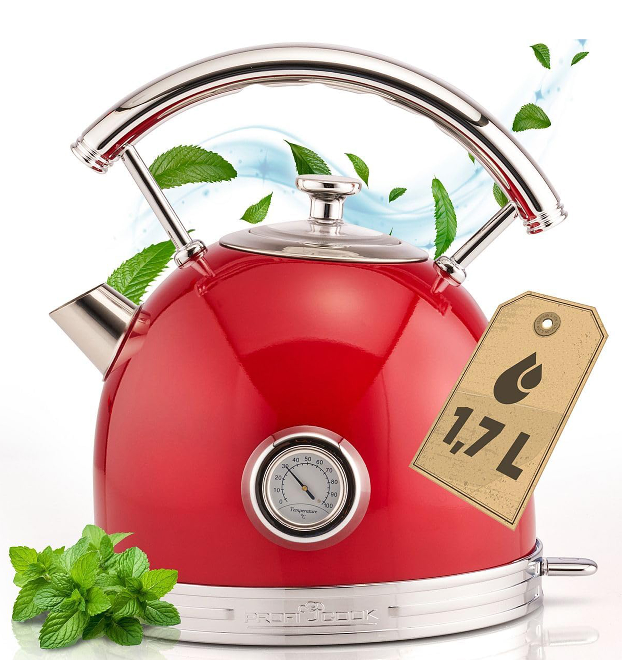 Profi Cook Water kettle vintage PC-WKS 1192 red-Main