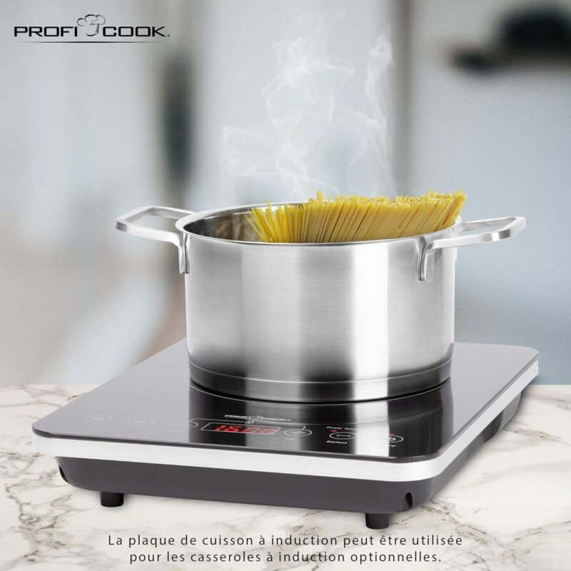 ⁦موقد طهي فردي  من ProfiCook، موديل PC-EKI 1062، باللونين الأسود/الفضي⁩ - الصورة ⁦4⁩