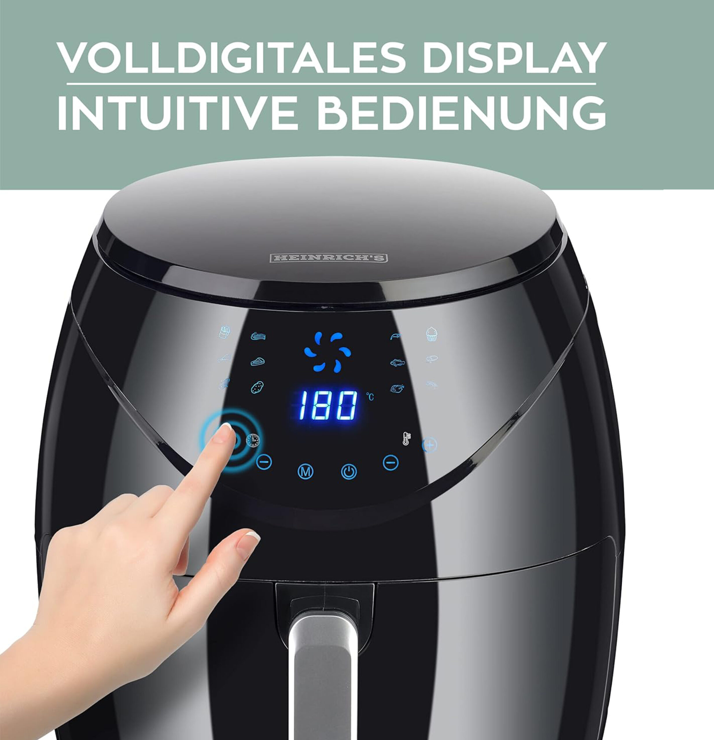 Air Fryer Stainless Steel Digital LED Display HFR 8204-2