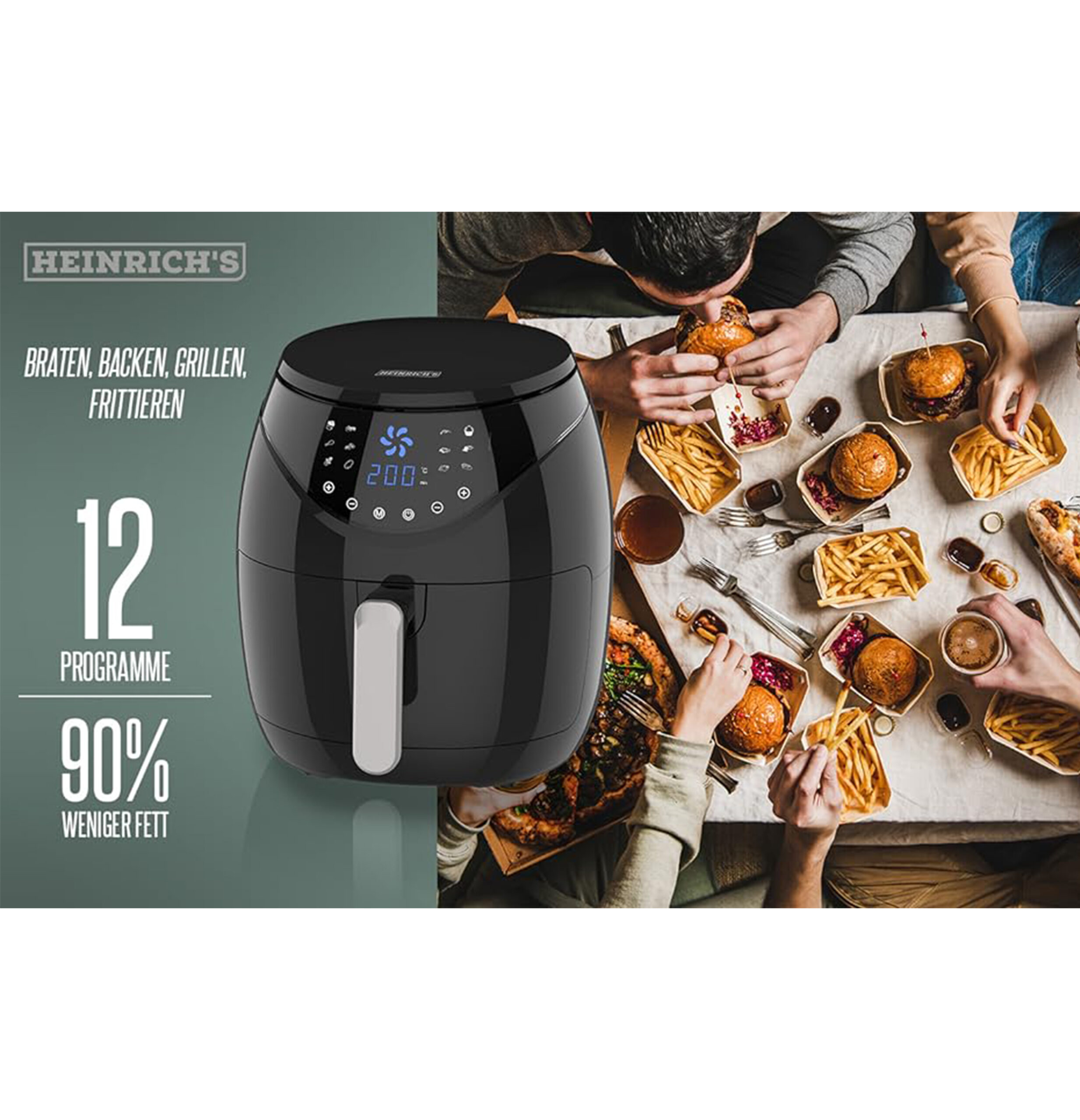 Air Fryer Stainless Steel Digital LED Display HFR 8204-7