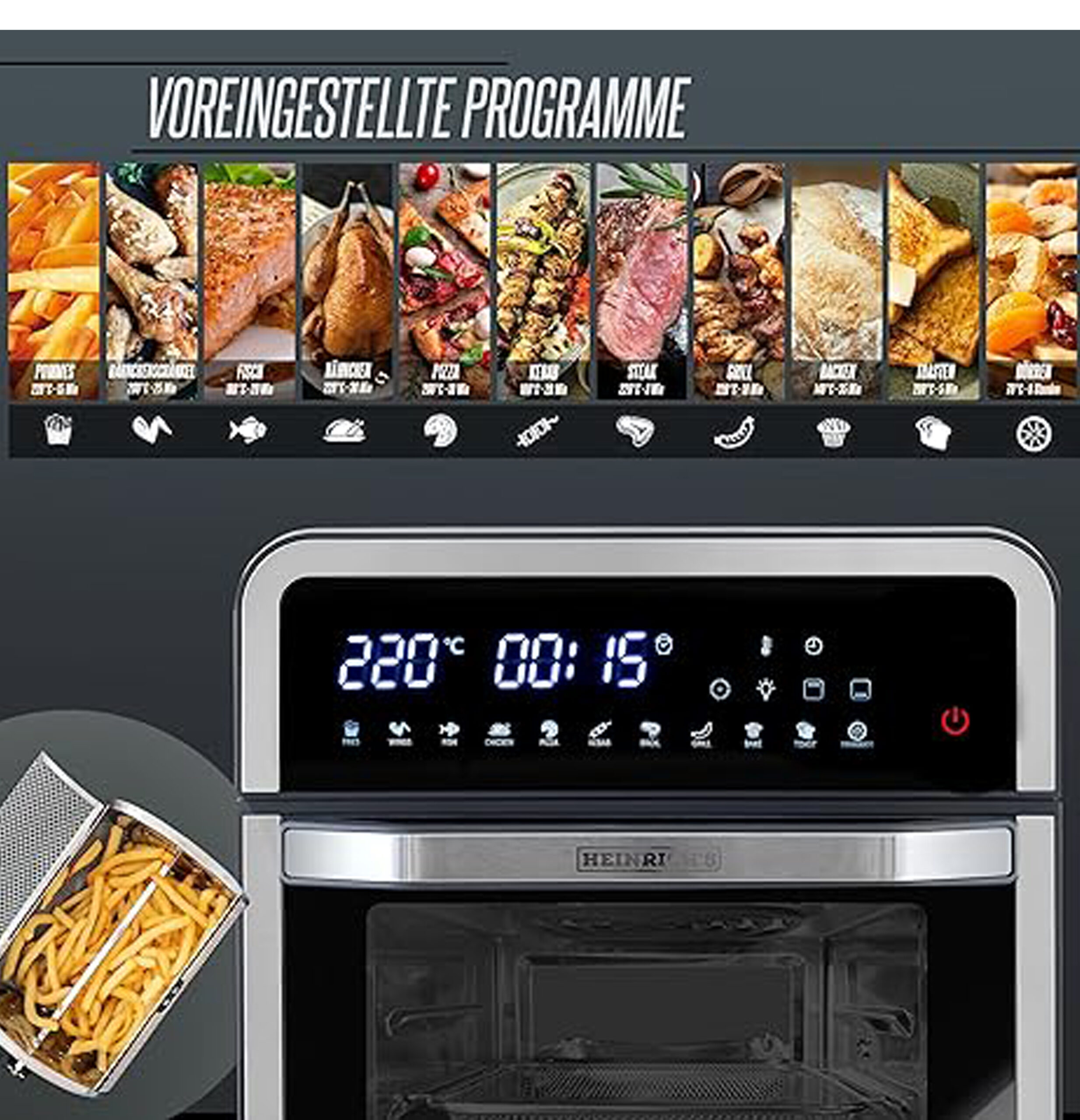 Air Fryer with Digital LED Display HFR 8209-15