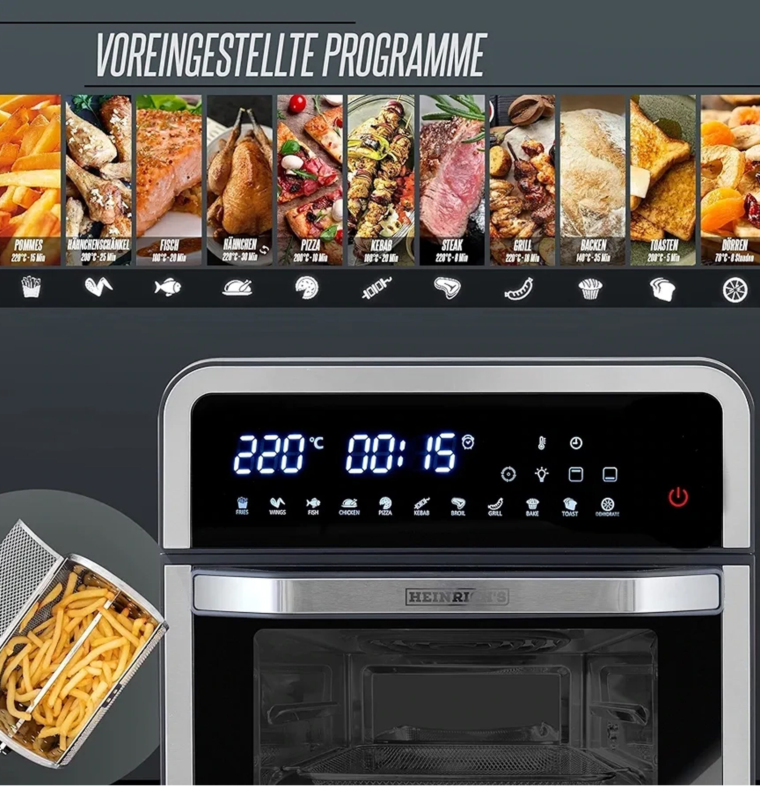 Air Fryer with Digital LED Display HFR 8209-5