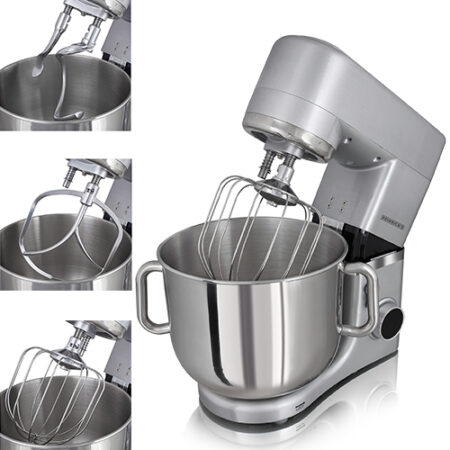 HEINRICHS HKM 8110 Food Processor Kneading Machine Stainless Steel Bowl 1800W Powerful Patented Dough Hook, 8-Level LCD Display Multifunctional Dough Kneading Machine (11 Liters)