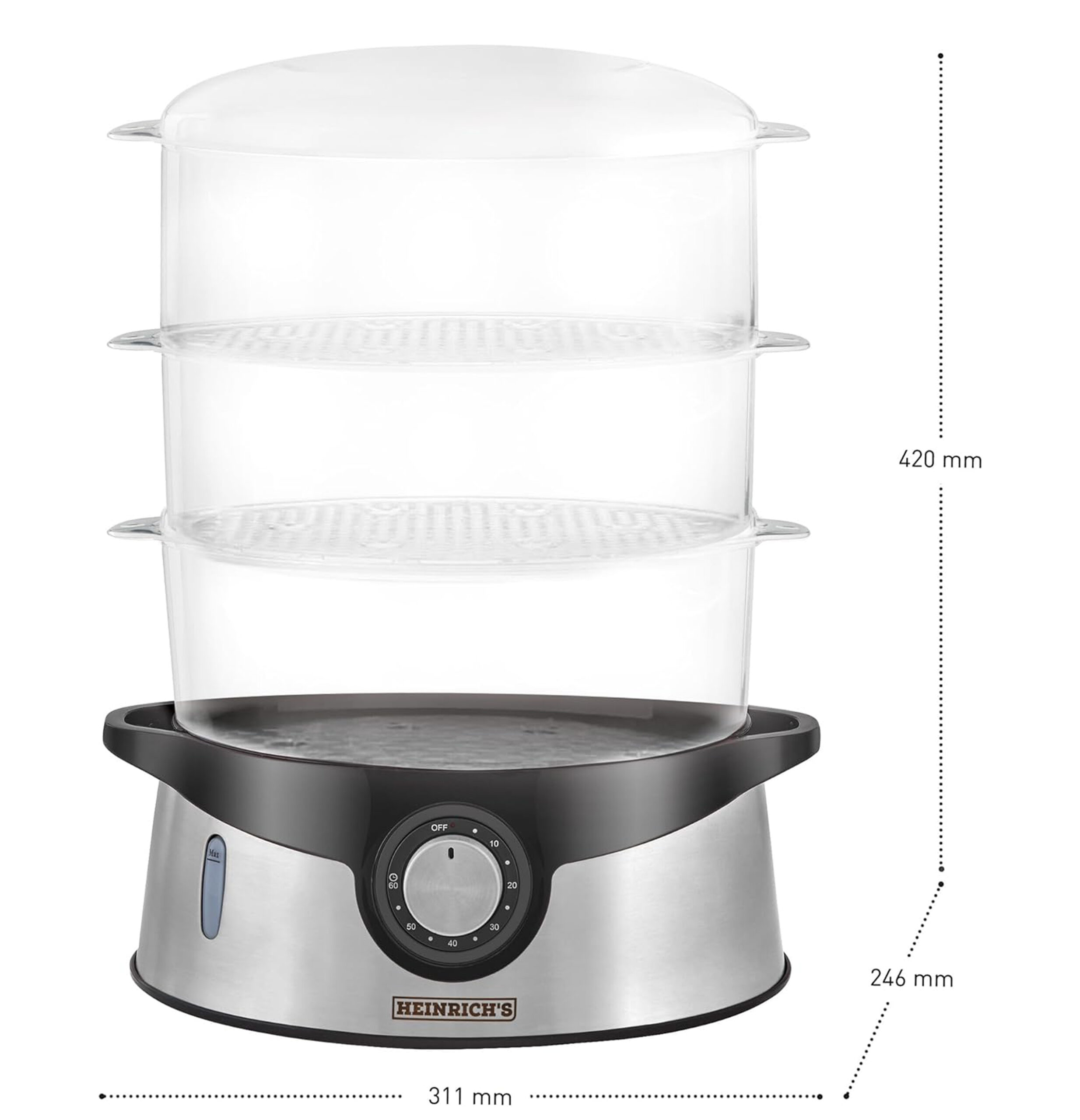 Steamer 3-Layer Stackable Tiers Bowls-1