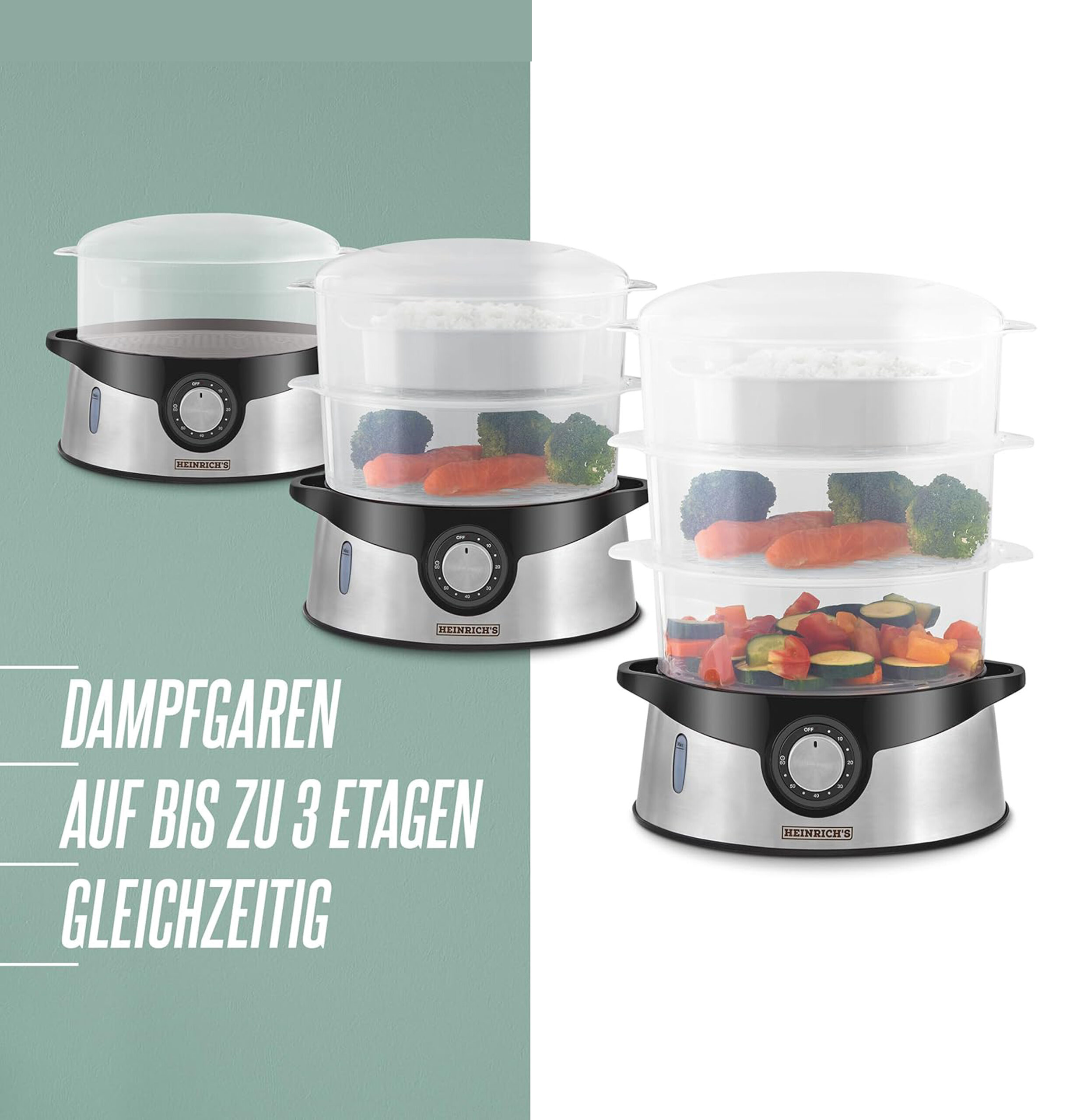 Steamer 3-Layer Stackable Tiers Bowls-4