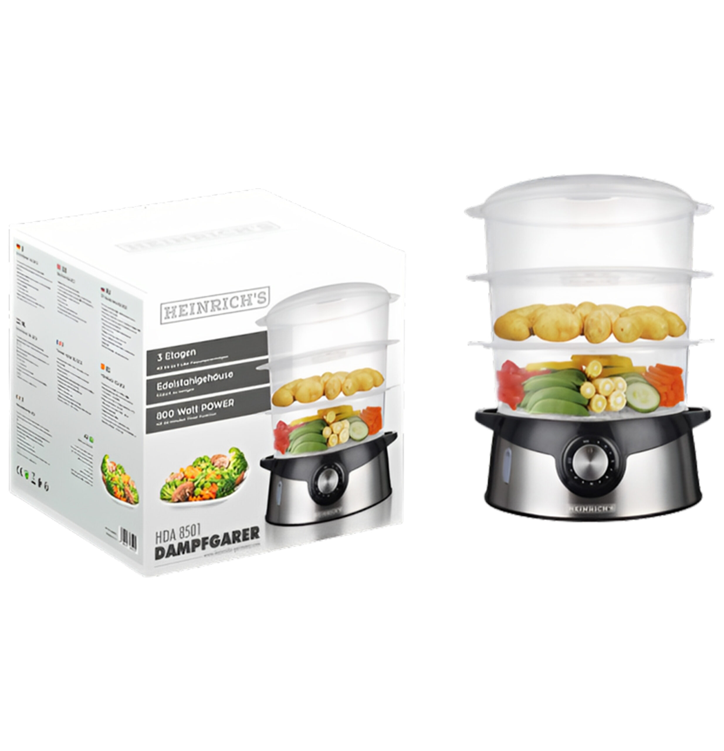 Steamer 3-Layer Stackable Tiers Bowls-7