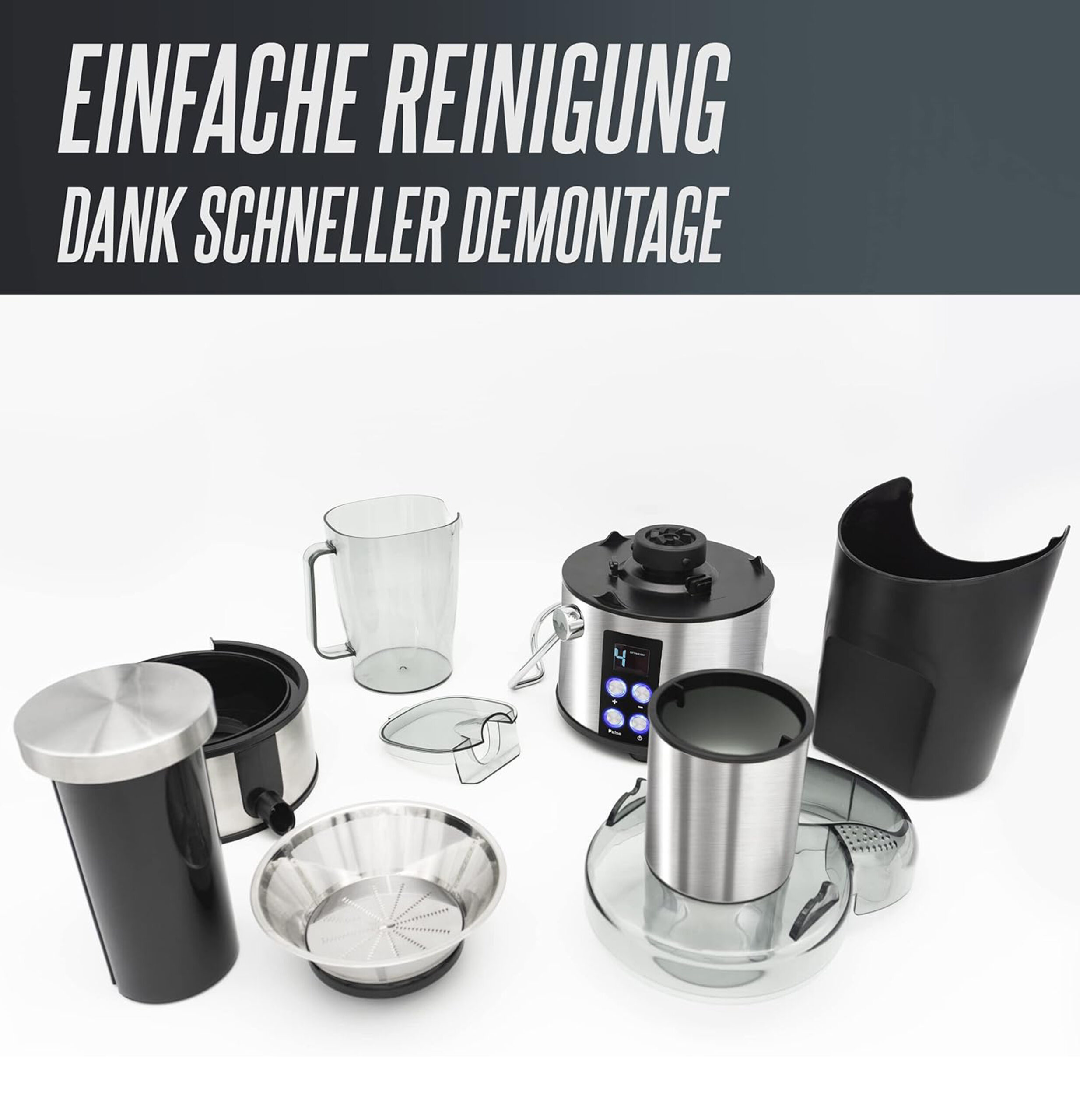 juicer for fruit and vegetables, stainless steel HPJ 8694-2