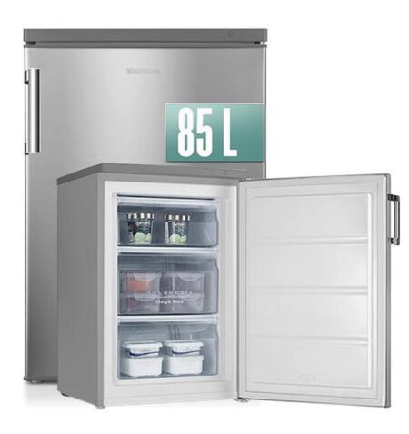 Heinrich´s Freezer, 85 litres, temperature: -18 °C ~ -38 °C, freezer, 3 x freezer drawers, continuous temperature control, airflow, interchangeable door hinge, inox [Energy Class E] HGS 4090 IX