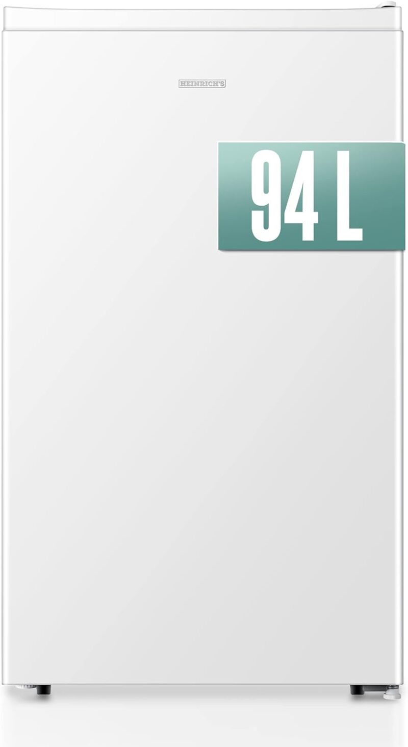Heinrich's HEINRICHS Drinks Fridge 94L Small Compact Quiet: 36dB Mini Bar, Table Fridge with 7 Temperature Levels, Mini Fridge Freestanding, Suitable for Office, Camping, Garden, Outdoor, White [ Energy Class E]  - HKS 4289 - Image 8