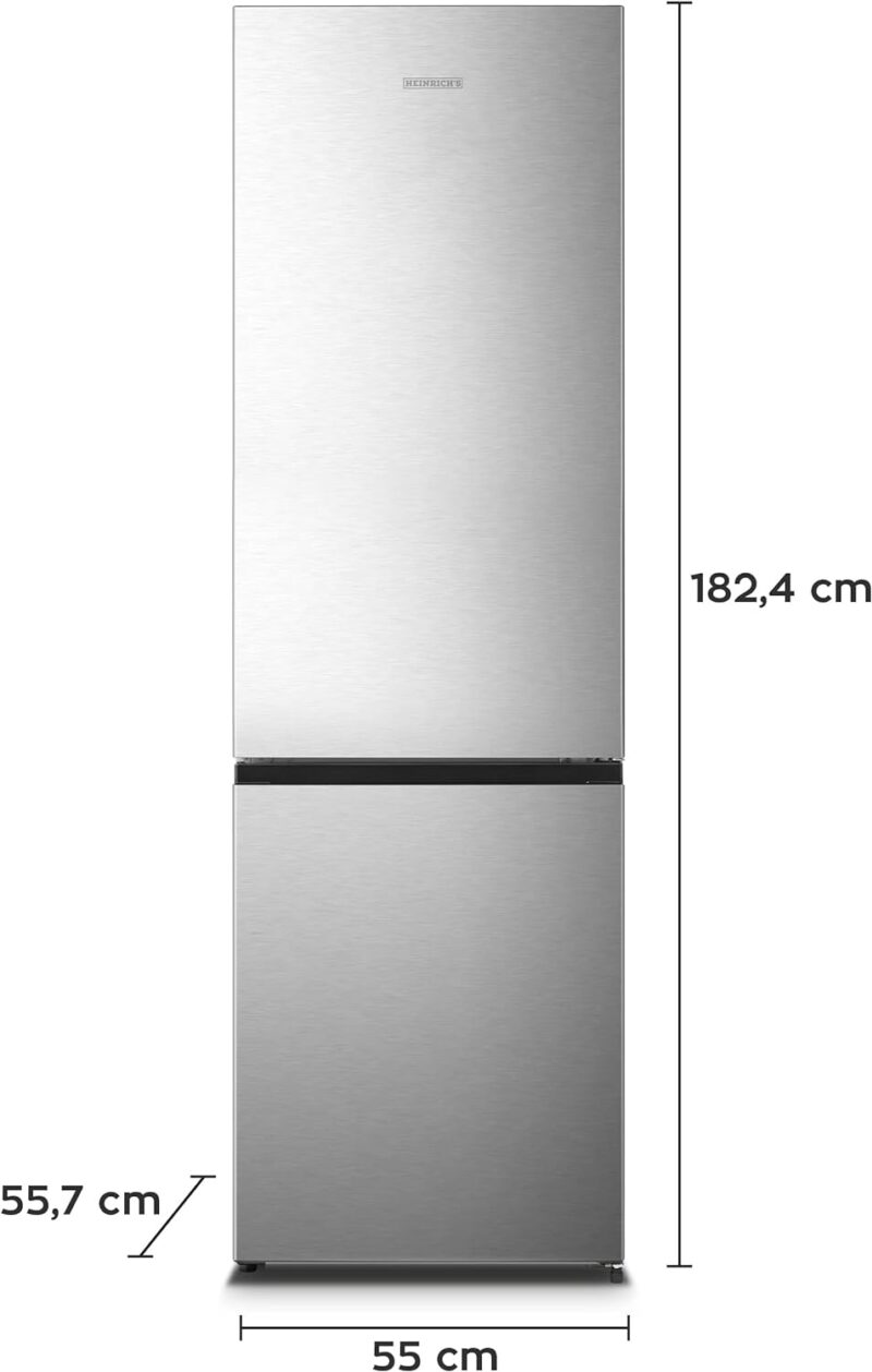Heinrich´s Fridge Freezer Combination 304 Litres, Cooling Volume 207 L, Freezer 97 L, LED Interior Lighting, Fridge Door Hinge, Changeable, Quiet 39 dB, No Frost, Temperature Touch Operation, inox [Energy Class E] HKS 3094 - Image 3