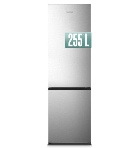 Heinrich´s Fridge Freezer Combination 304 Litres, Cooling Volume 207 L, Freezer 97 L, LED Interior Lighting, Fridge Door Hinge, Changeable, Quiet 39 dB, No Frost, Temperature Touch Operation, inox [Energy Class E] HKS 3094