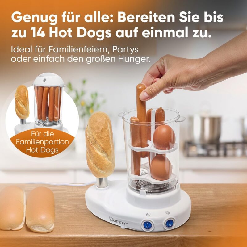 Clatronic HDM3420 EK N Hot Dog Maker (White) - Image 3