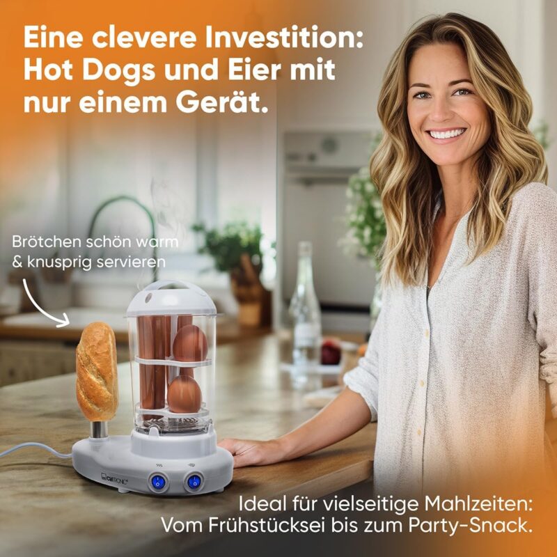 Clatronic HDM3420 EK N Hot Dog Maker (White) - Image 4