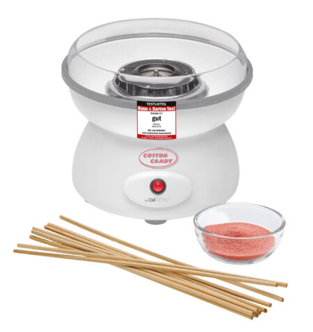 Clatronic Cotton Candy Maker, 450 Watts, Includes 10 Wooden Sticks, ZWM 3478 white