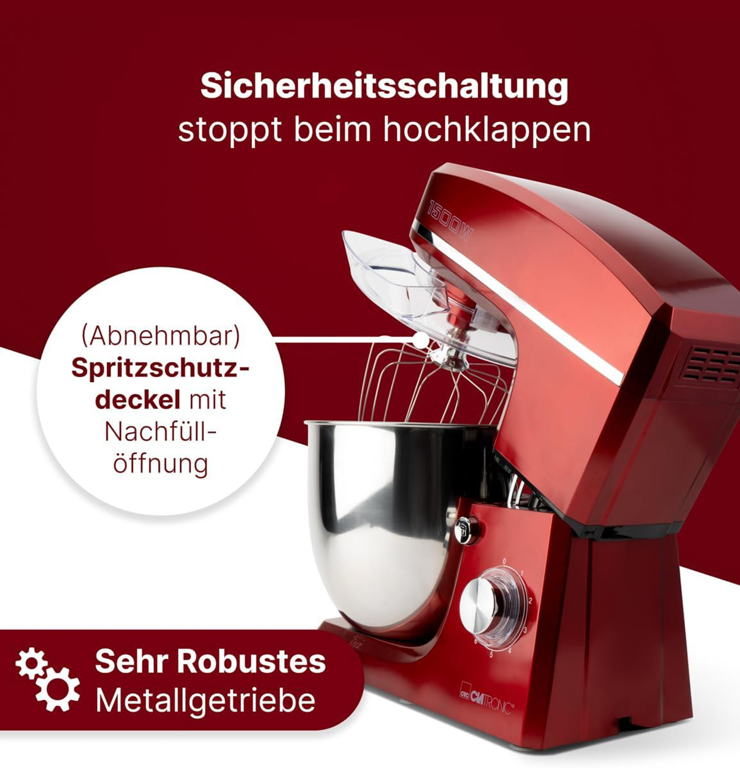 Clatronic Kneading machine KM 3765 red-1