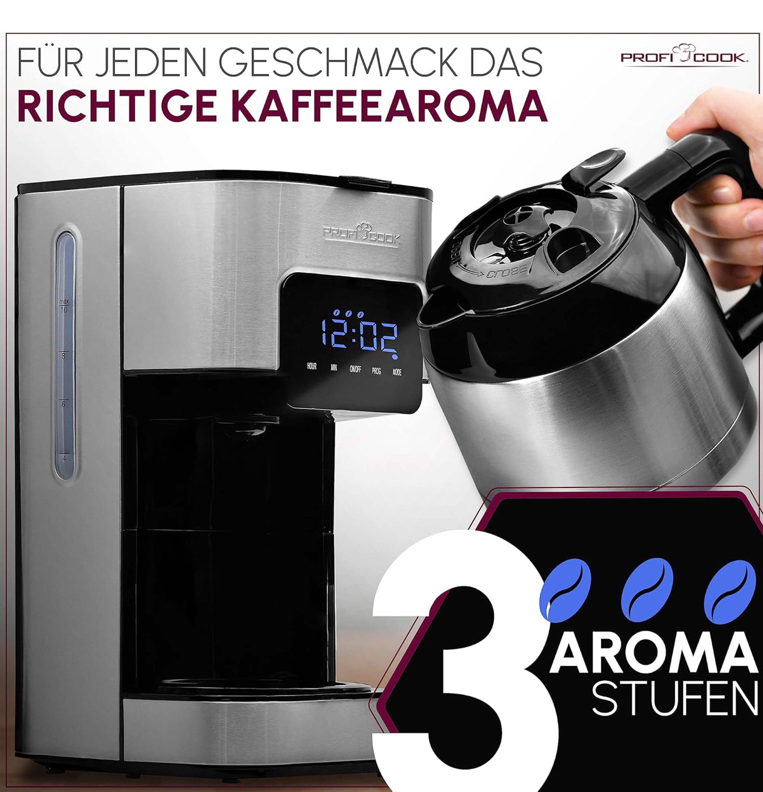 PC-KA 1191 Coffee Machine, 8-10 Cups-1