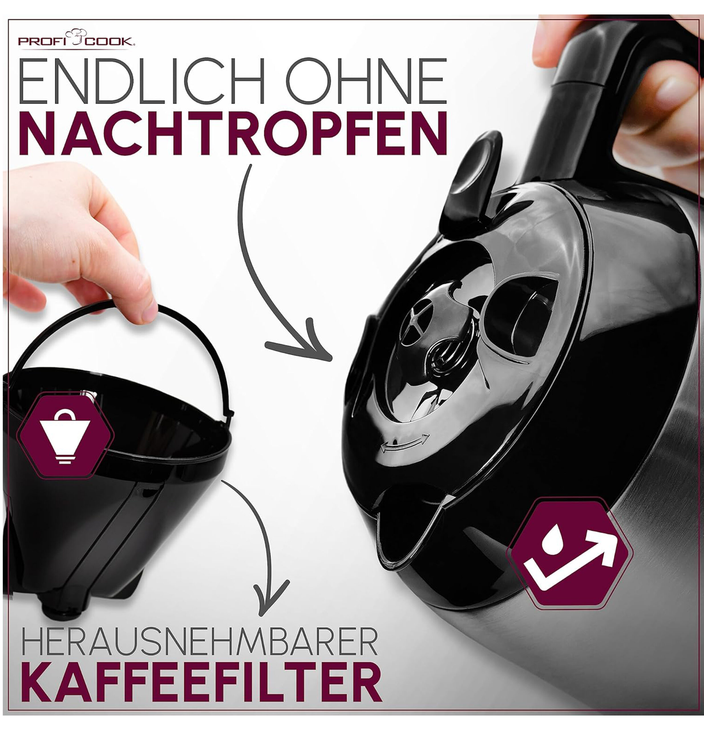 PC-KA 1191 Coffee Machine, 8-10 Cups-2