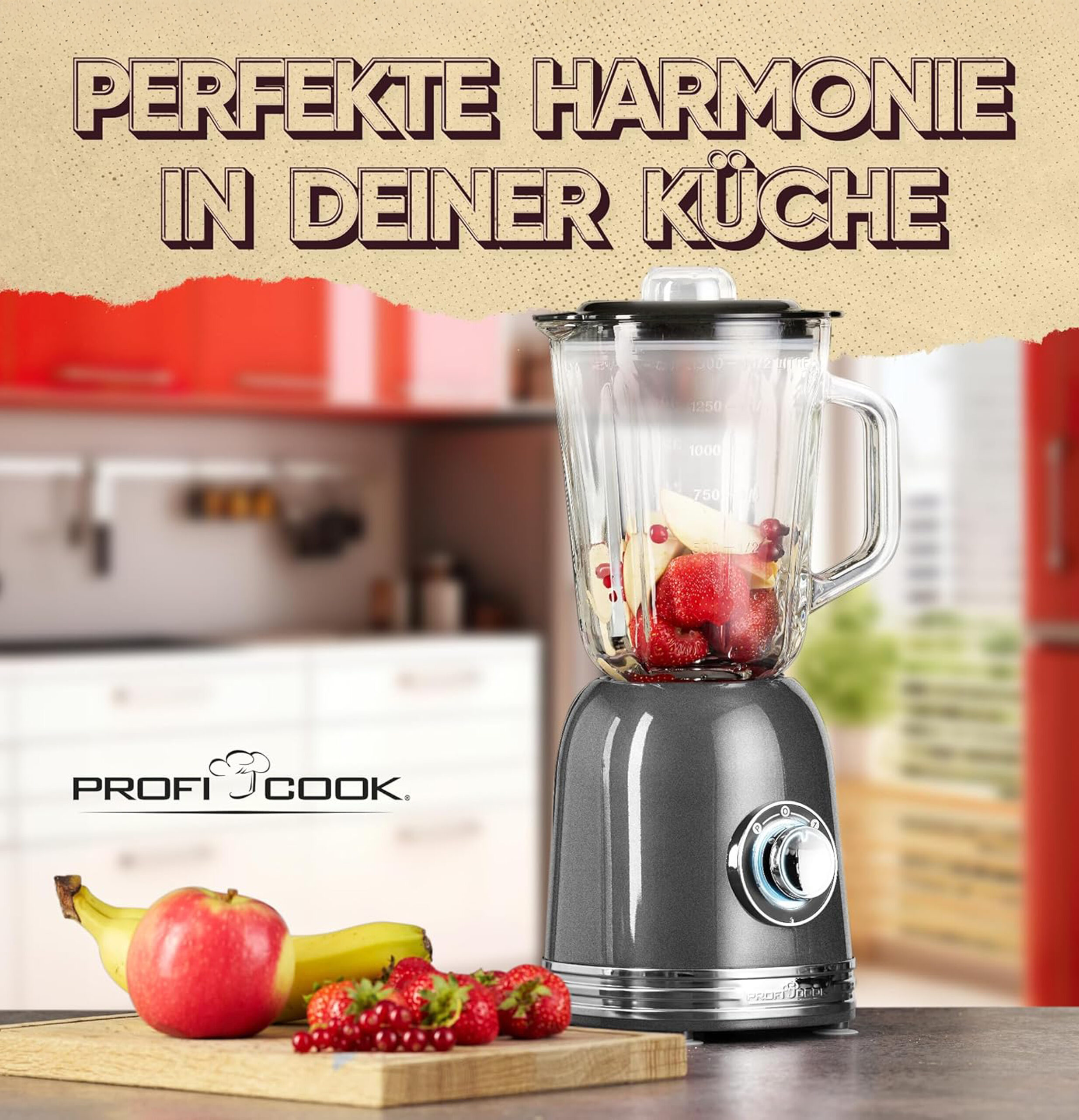 ProfiCook Blender Stand Mixer with Solid 1.5 L Glass Container-5