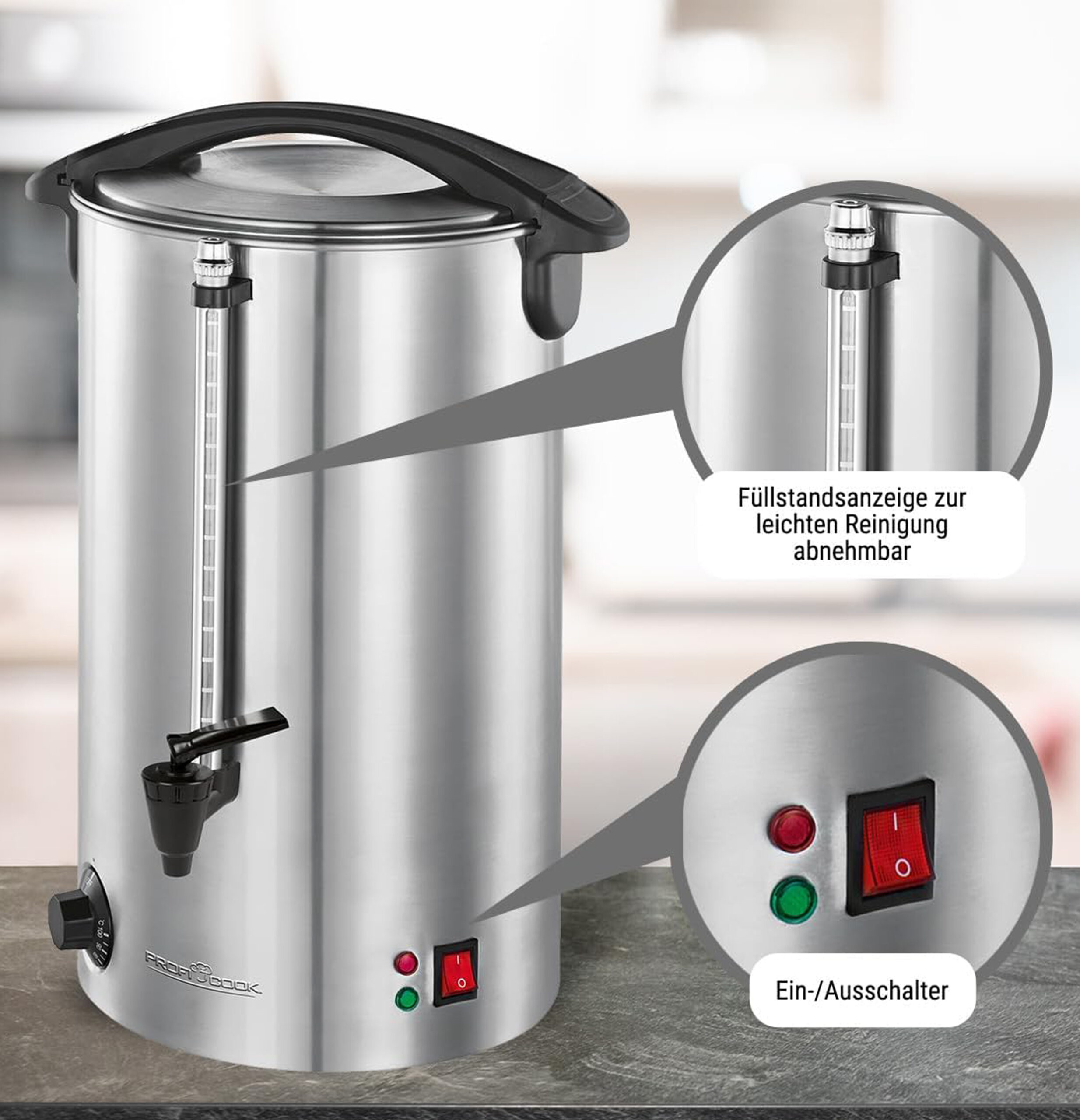 hot drinks machine stainless steelblack PC-HGA 1196-2