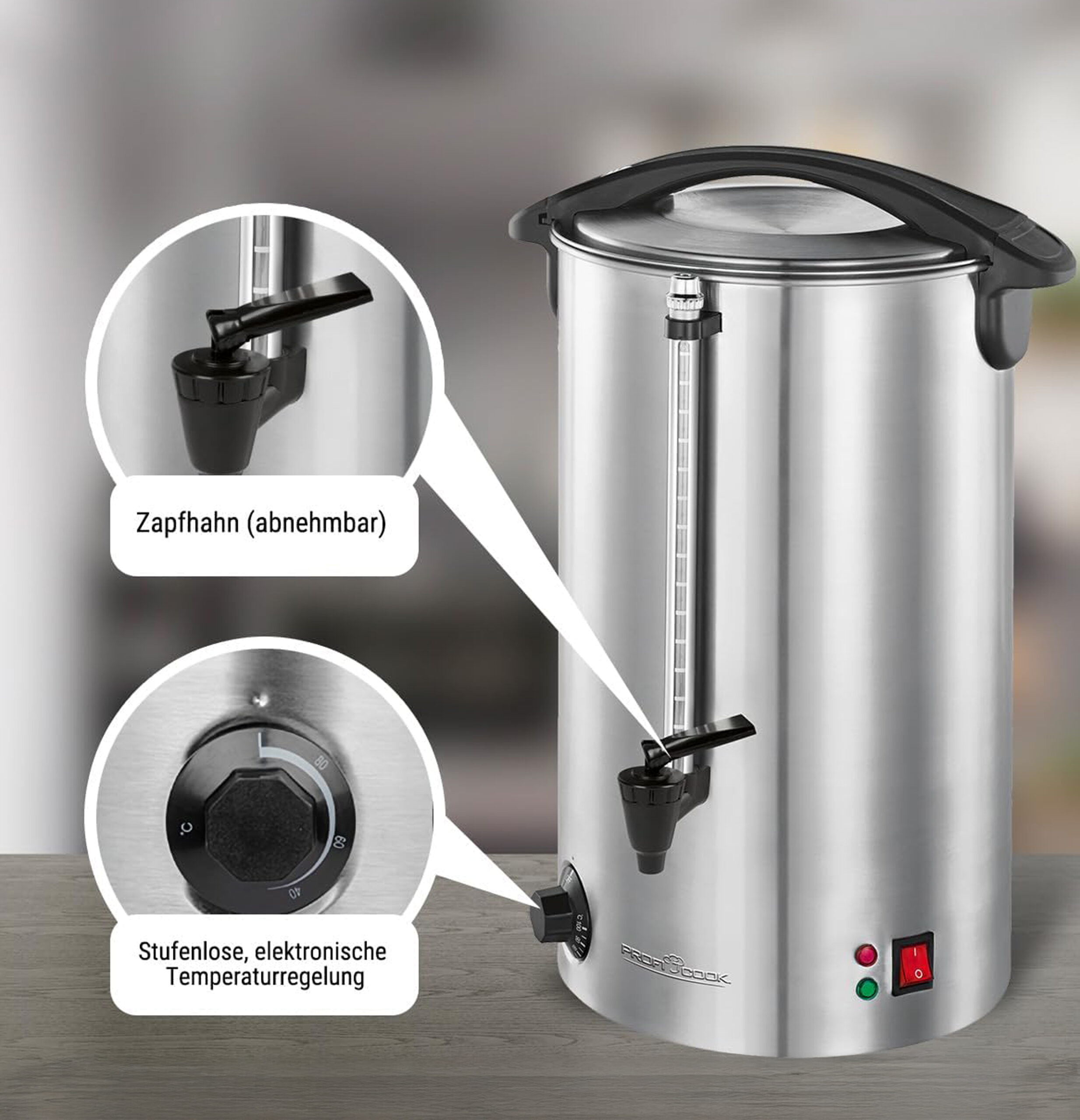 hot drinks machine stainless steelblack PC-HGA 1196-6