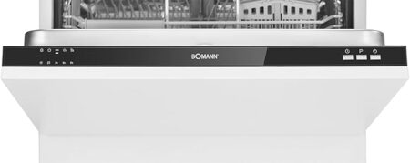 Bomann Built-in Dishwasher, Fully Integrated Design, 60 cm, 12 Place Settings, LED Control Indicators, Cleaning Temperatures 45°C - 65°C, Black [Energy Class A]