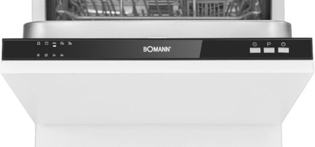 Bomann GSPE 7415 Built-In Dishwasher, Fully Integrated Design, 45 cm Wide, 9 Place Settings, 5 Programmes, LED Control Indicators, White