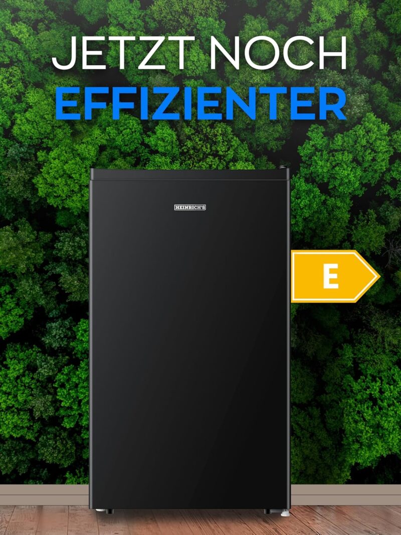 HEINRICHS Drinks Fridge 94L Small Compact Quiet: 36 dB Mini Bar, Table Fridge with 7 Temperature Levels, Mini Fridge Freestanding, Perfect for Office, Camping, Garden, Outdoor, Black [Energy Class E] - Image 4