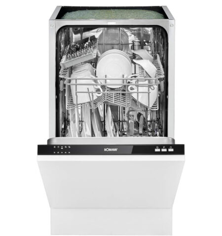 Bomann Built-In Dishwasher, Fully Integrated Design, 45 cm Wide, 9 Place Settings, 5 Programmes, LED Control Indicators, White GSPE 7415