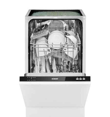 Bomann Built-In Dishwasher, Fully Integrated Design, 45 cm Wide, 9 Place Settings, 5 Programmes, LED Control Indicators, White GSPE 7415