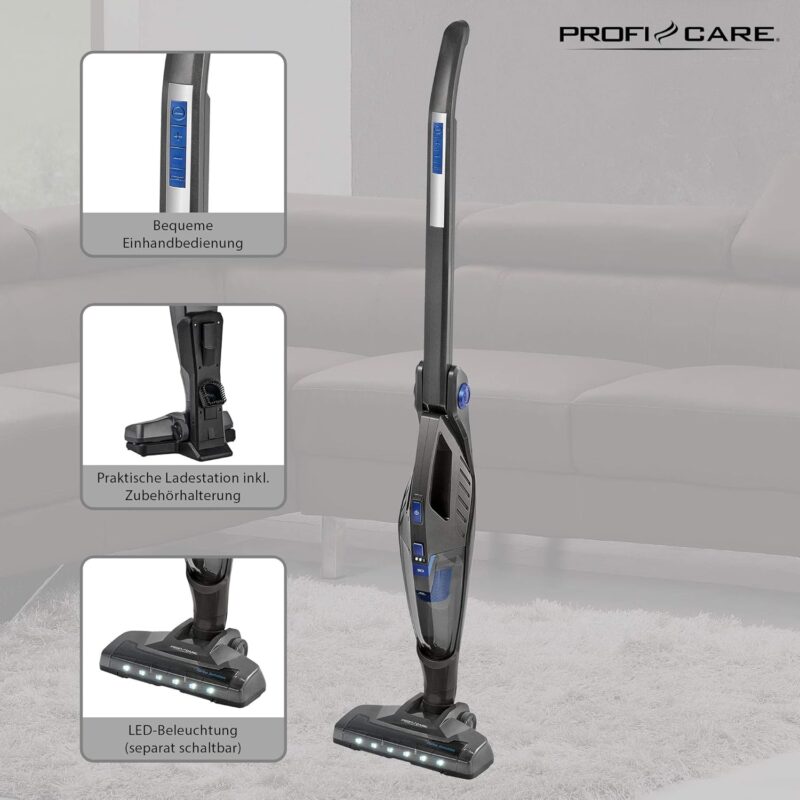 مكنس كهربائية لاسلكية من ProfiCare، موديل PC-BS 3035 A باللون الأنثراسايت