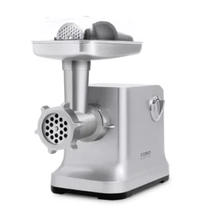 CASO Meat grinder mincer Hot Water Dispenser  & sausage maker, 2 speed level-2000w durable housing comes with 3 stainless steel blades, Silver 2870 2870