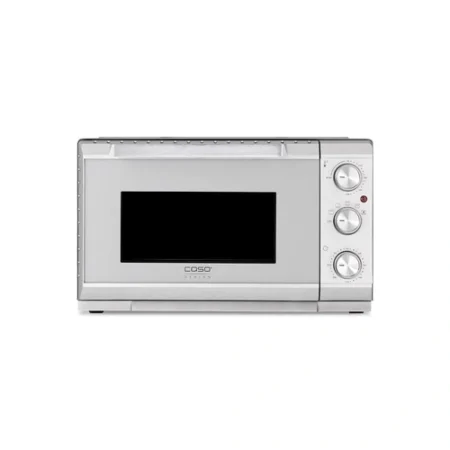 CASO TO 20 SilverStyle Design Oven, 20 Litre Cooking Space, 3 Insertion Levels, 70-230°C, 5-Way Function: Hot Air, Rotisserie with Motor, Top Heat, Bottom Heat, Top and Bottom Heat 2976