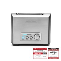 GASTROBACK Design Toaster Pro 2S, 2-slice toaster, Integrated bun warming rack, 9 browning settings and LED countdown display 42397