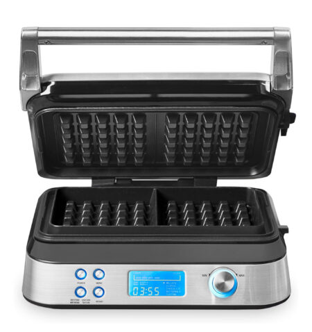 GASTROBACK 42424 Waffle Iron Advanced Control, 5 Different Programmes, 7 Browning Levels, Control via LCD Display, 1,600 Watt, Stainless Steel, Silver
