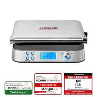GASTROBACK 42424 Waffle Iron Advanced Control, 5 Different Programmes, 7 Browning Levels, Control via LCD Display, 1,600 Watt, Stainless Steel, Silver