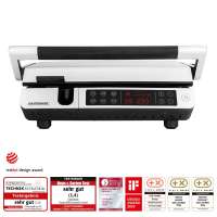 GASTROBACK Design BBQ Advanced Control 42539,6 BBQ programs with preset temperatures,Unfoldable for use as a large barbecue grill,Extra fast grilling with 2000 watt,Removable grill plates dishwasher-safe