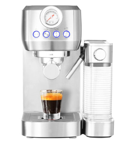 GASTROBACK 42722 Design Espresso Piccolo Pro M, Espresso, cappuccino and latte macchiato at the touch of a button, Dual-circuit thermoblock system, Professional ULKA espresso pump (20 bar), Silver